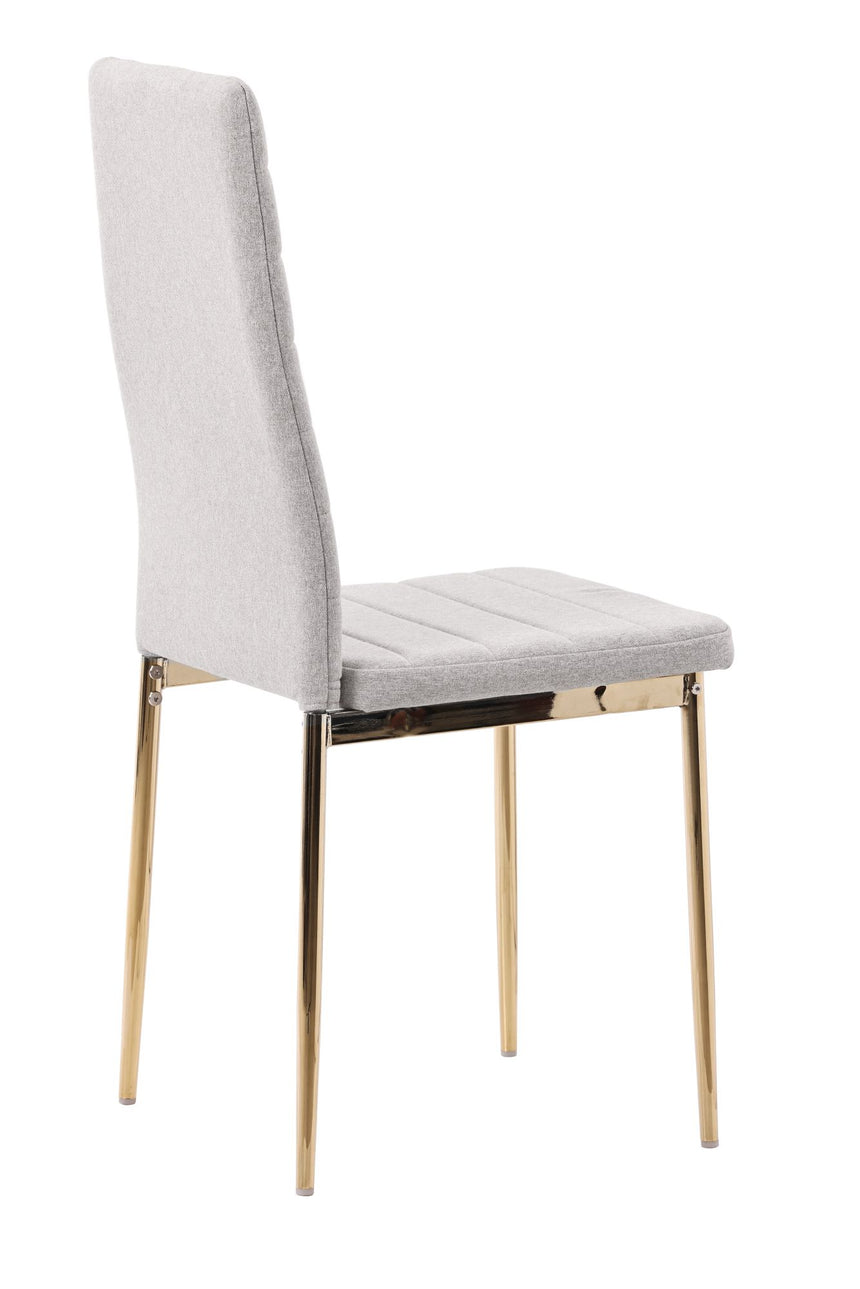 Set of 2 Rovigo Dining Chair in  Fabric with Gold Legs