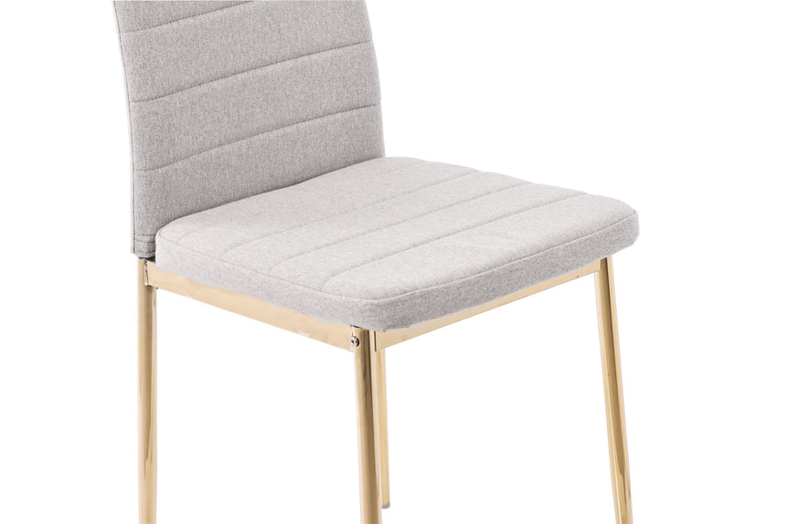 Set of 2 Rovigo Dining Chair in  Fabric with Gold Legs