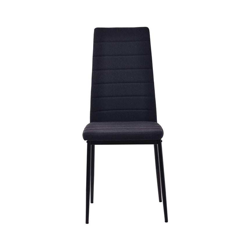 Set of 2 Rovigo Dining Chair in Fabric with Black Legs