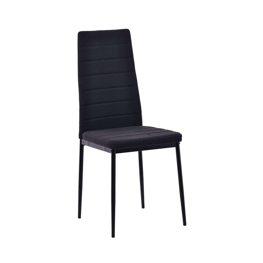 Set of 2 Rovigo Dining Chair in Fabric with Black Legs