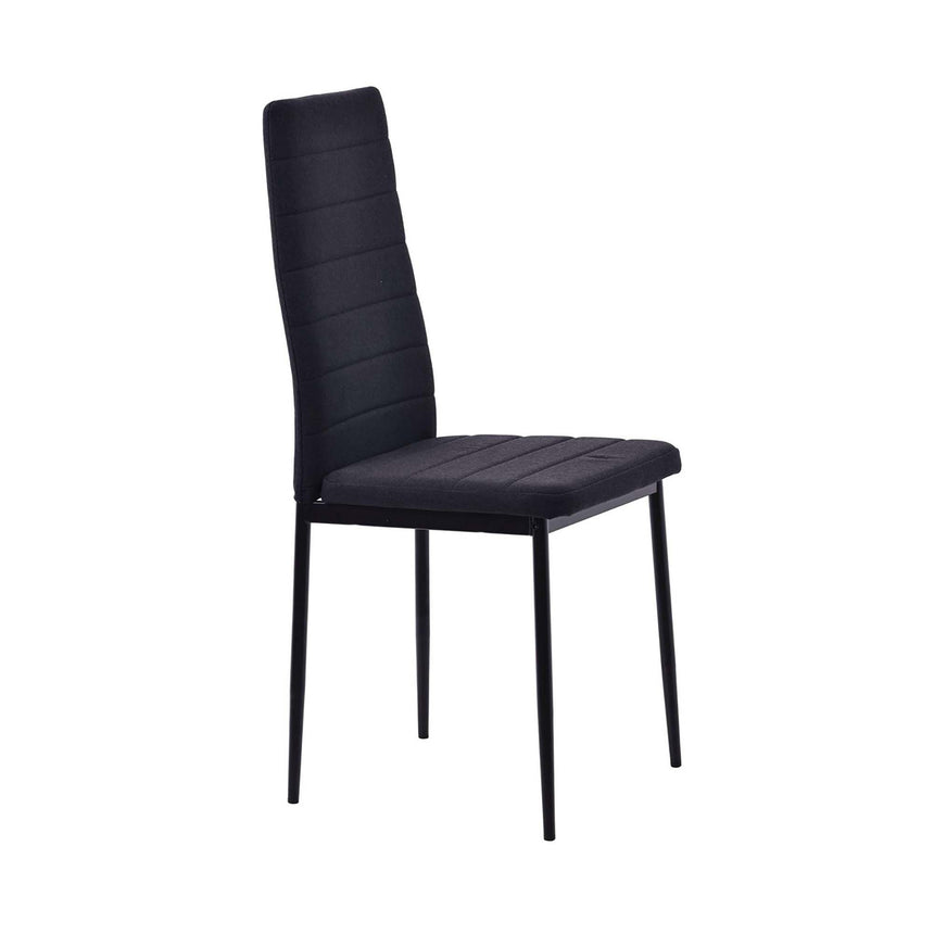 Set of 2 Rovigo Dining Chair in Fabric with Black Legs