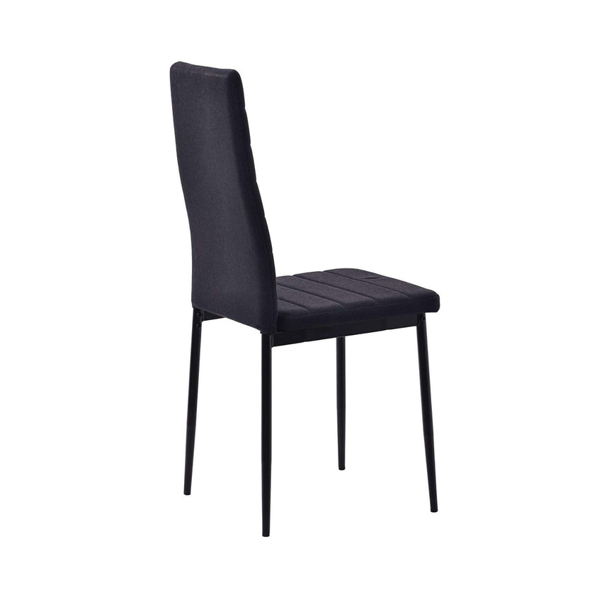 Set of 2 Rovigo Dining Chair in Fabric with Black Legs