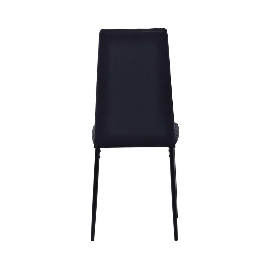 Set of 2 Rovigo Dining Chair in Fabric with Black Legs