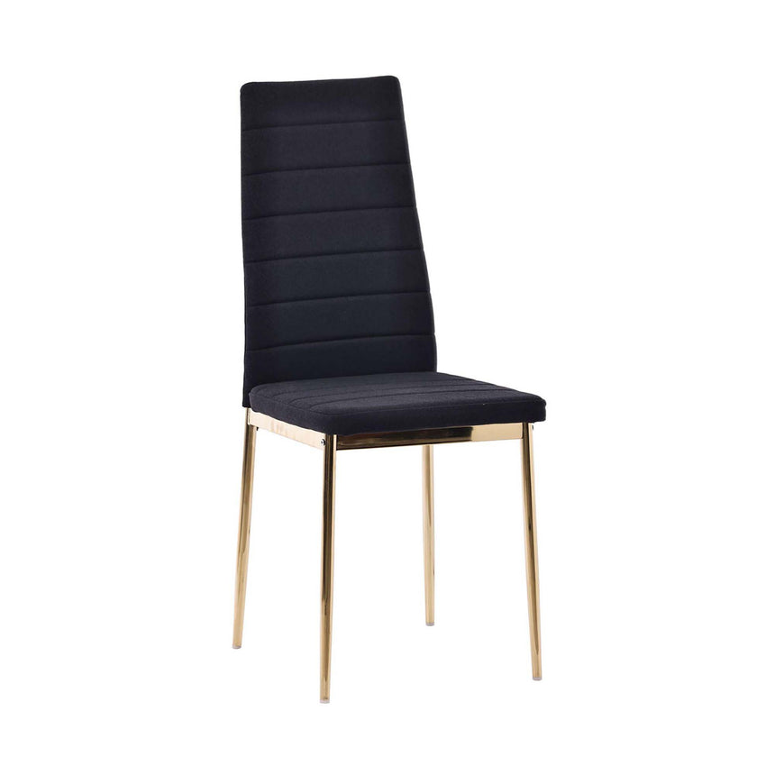 Set of 2 Rovigo Dining Chair in  Fabric with Gold Legs