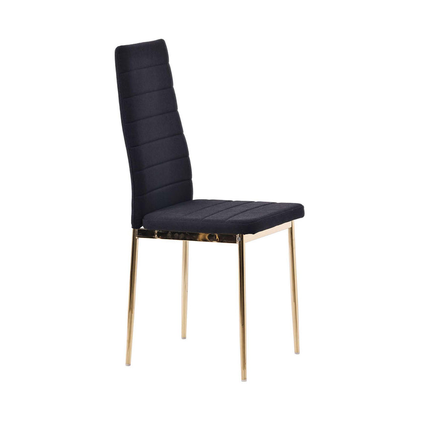 Set of 2 Rovigo Dining Chair in  Fabric with Gold Legs