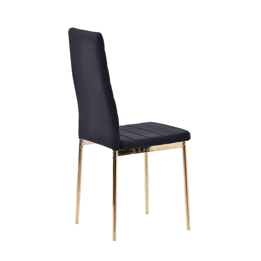 Set of 2 Rovigo Dining Chair in  Fabric with Gold Legs