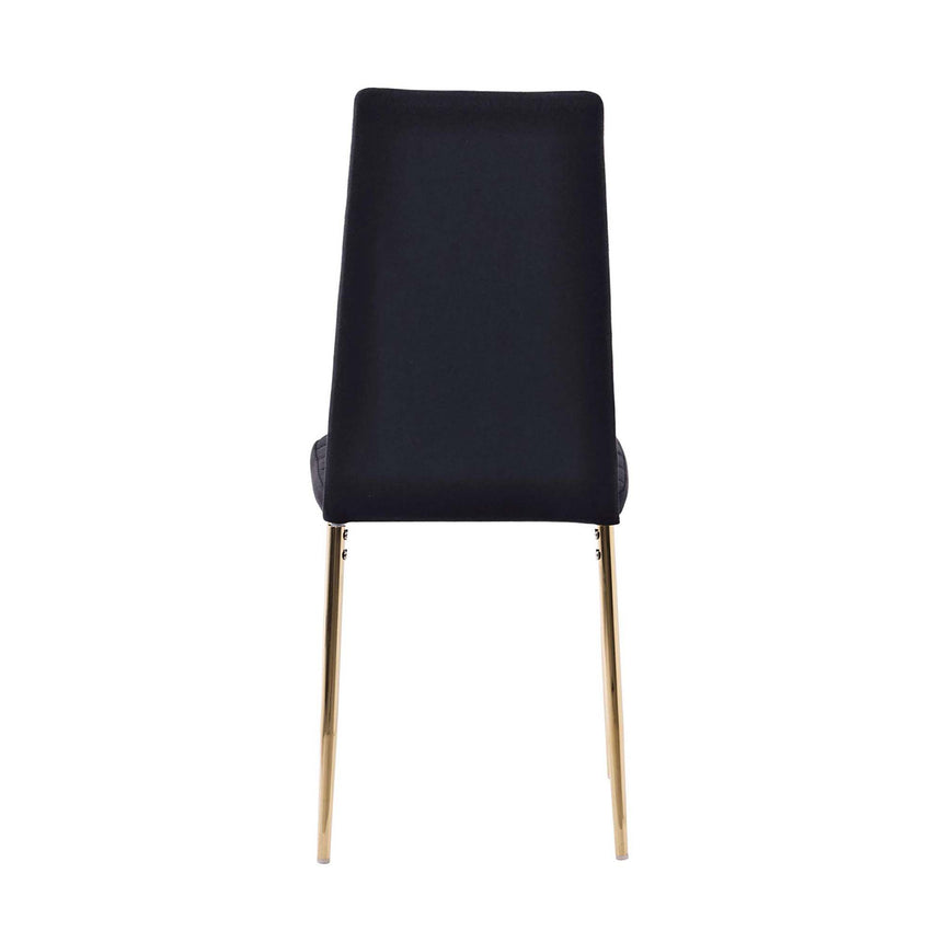 Set of 2 Rovigo Dining Chair in  Fabric with Gold Legs