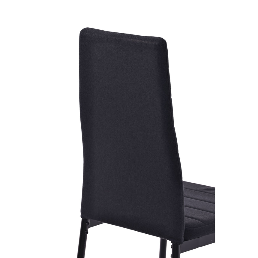 Set of 2 Rovigo Dining Chair in Fabric with Black Legs