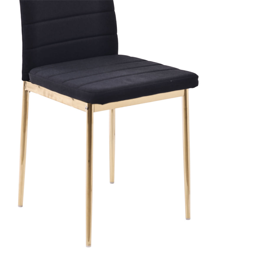 Set of 2 Rovigo Dining Chair in  Fabric with Gold Legs