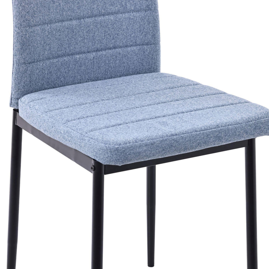 Set of 2 Rovigo Dining Chair in Fabric with Black Legs