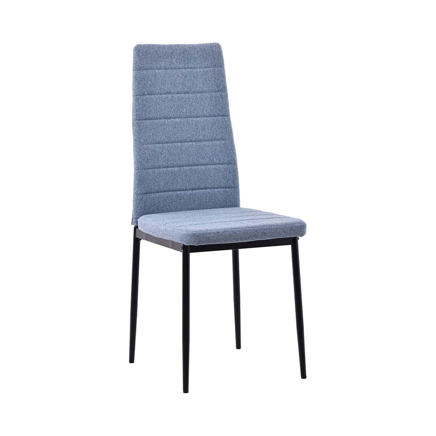 Set of 2 Rovigo Dining Chair in Fabric with Black Legs