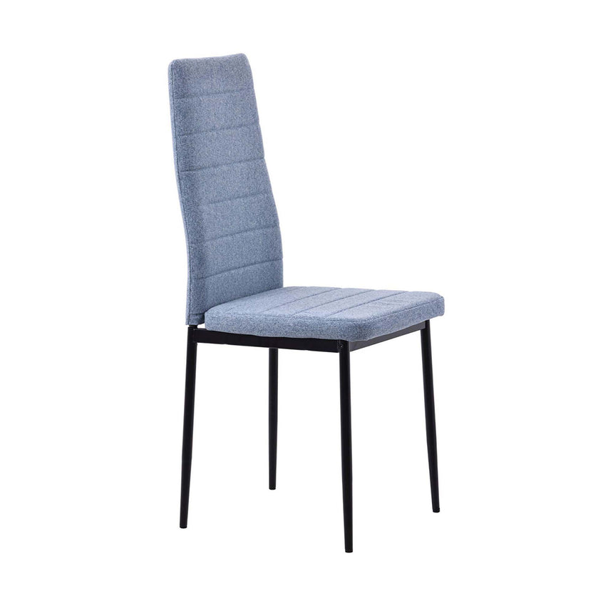 Set of 2 Rovigo Dining Chair in Fabric with Black Legs