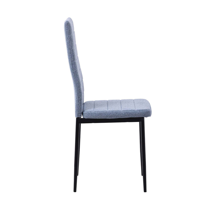 Set of 2 Rovigo Dining Chair in Fabric with Black Legs