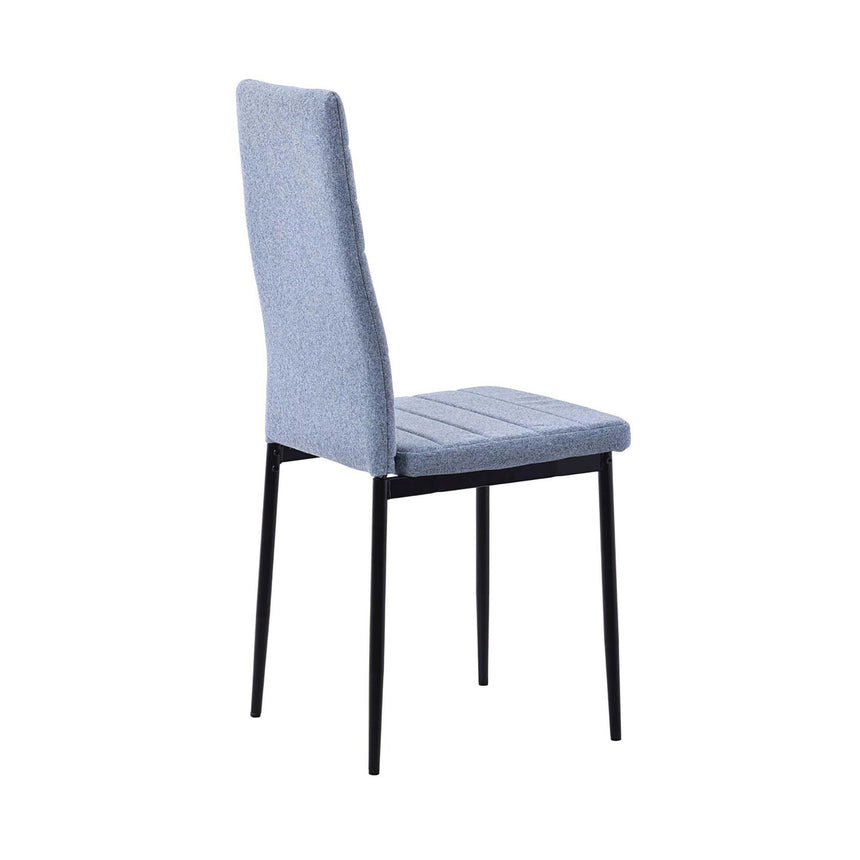 Set of 2 Rovigo Dining Chair in Fabric with Black Legs