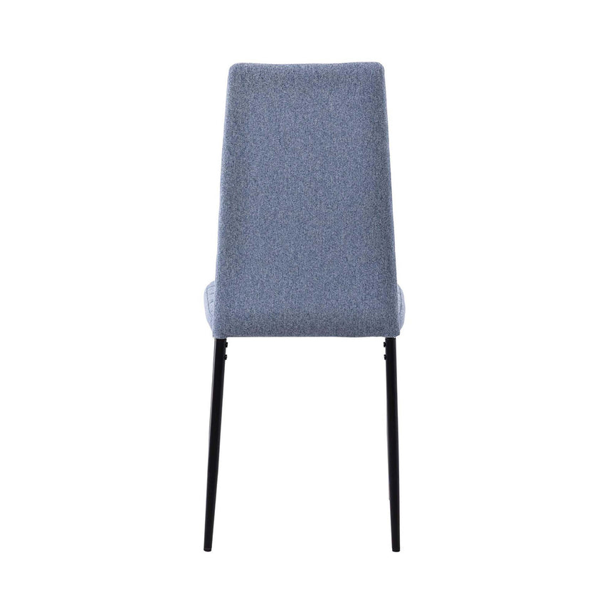 Set of 2 Rovigo Dining Chair in Fabric with Black Legs