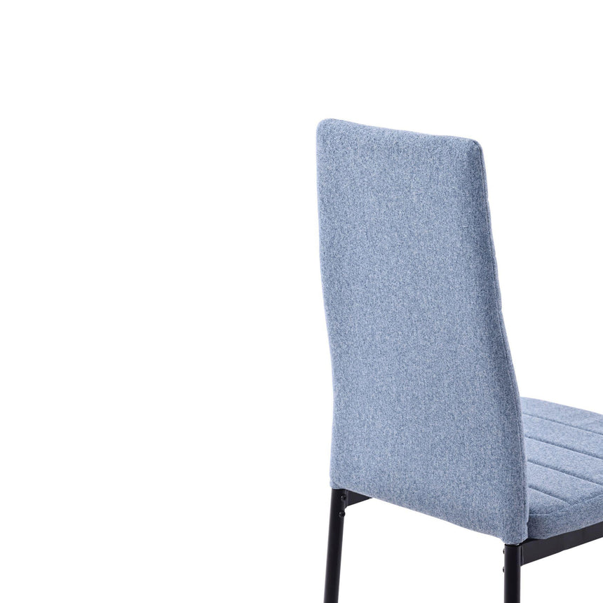 Set of 2 Rovigo Dining Chair in Fabric with Black Legs