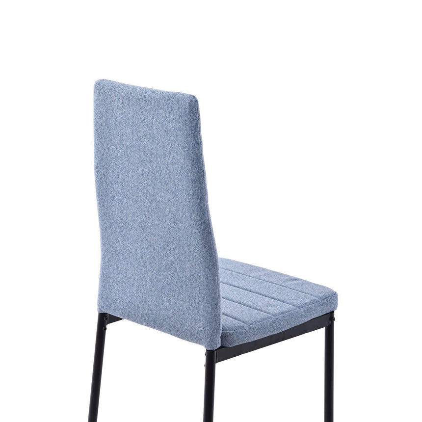 Set of 2 Rovigo Dining Chair in Fabric with Black Legs