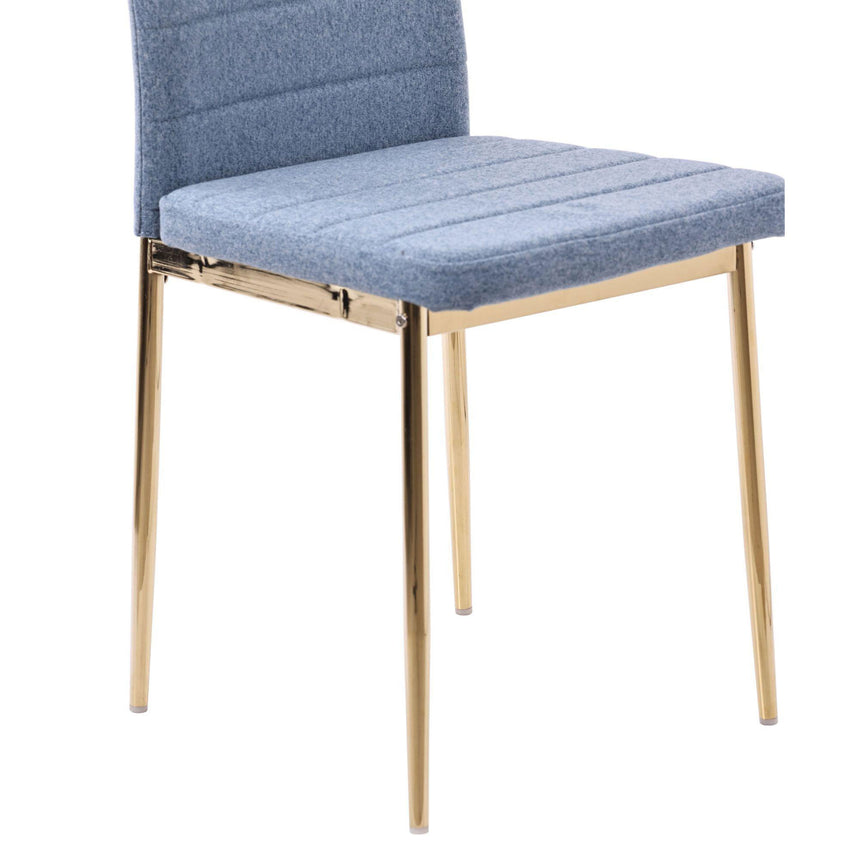 Set of 2 Rovigo Dining Chair in  Fabric with Gold Legs