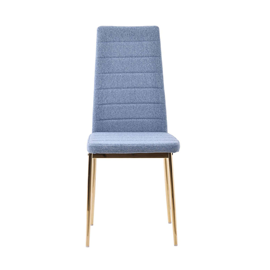 Set of 2 Rovigo Dining Chair in  Fabric with Gold Legs