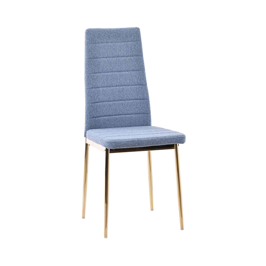 Set of 2 Rovigo Dining Chair in  Fabric with Gold Legs