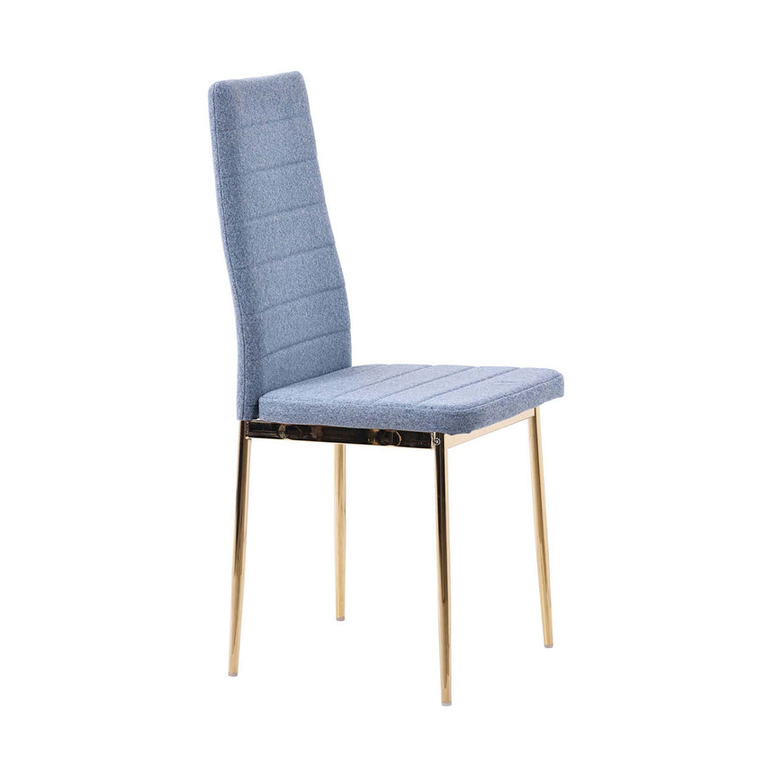 Set of 2 Rovigo Dining Chair in  Fabric with Gold Legs