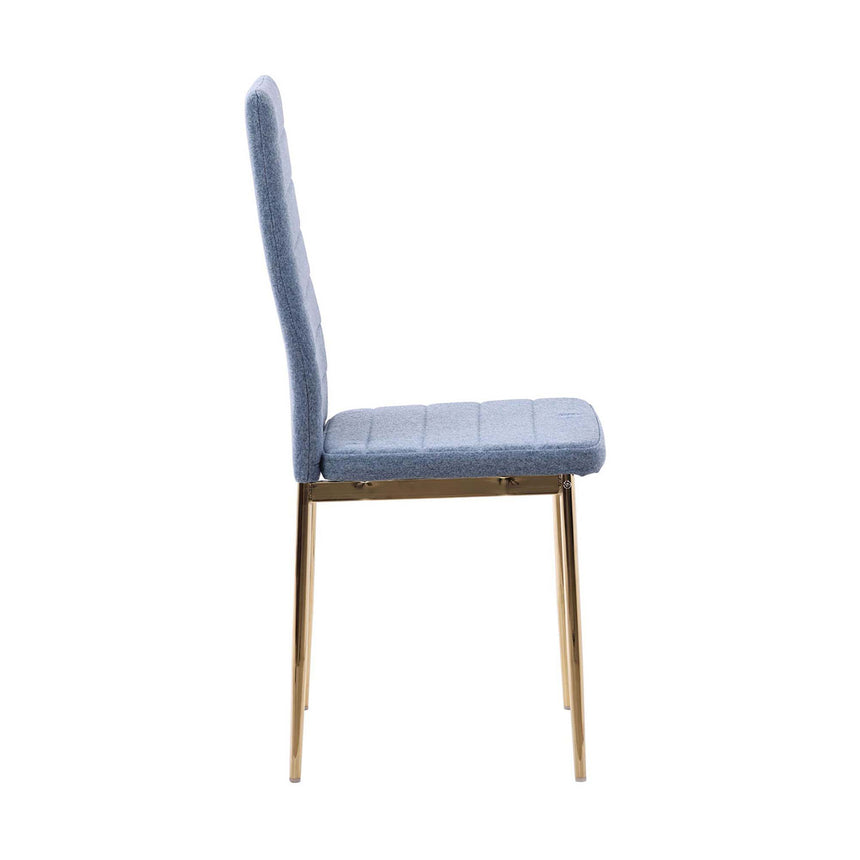 Set of 2 Rovigo Dining Chair in  Fabric with Gold Legs