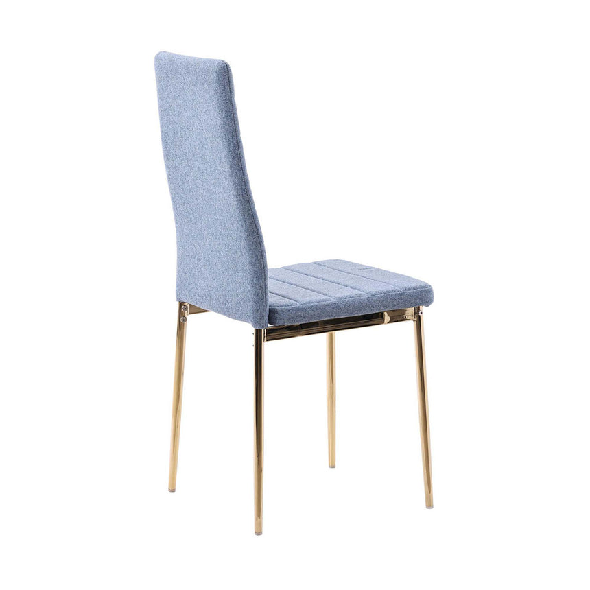 Set of 2 Rovigo Dining Chair in  Fabric with Gold Legs