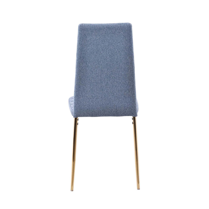 Set of 2 Rovigo Dining Chair in  Fabric with Gold Legs