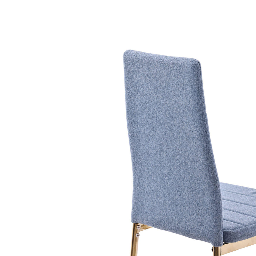 Set of 2 Rovigo Dining Chair in  Fabric with Gold Legs