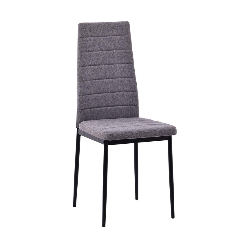 Set of 2 Rovigo Dining Chair in Fabric with Black Legs