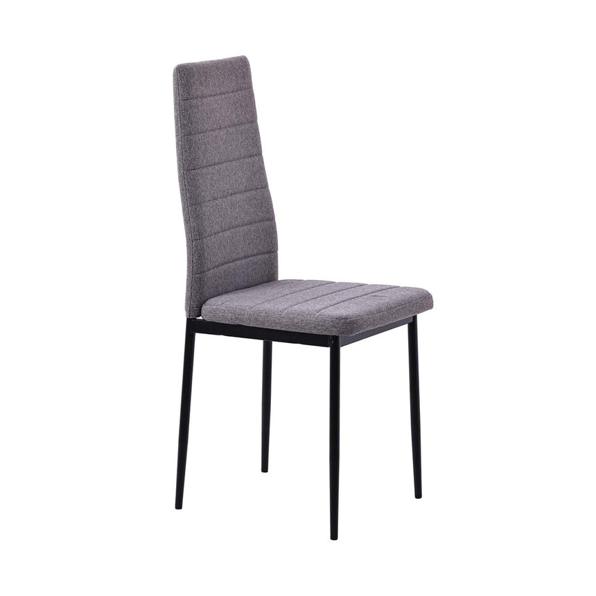 Set of 2 Rovigo Dining Chair in Fabric with Black Legs