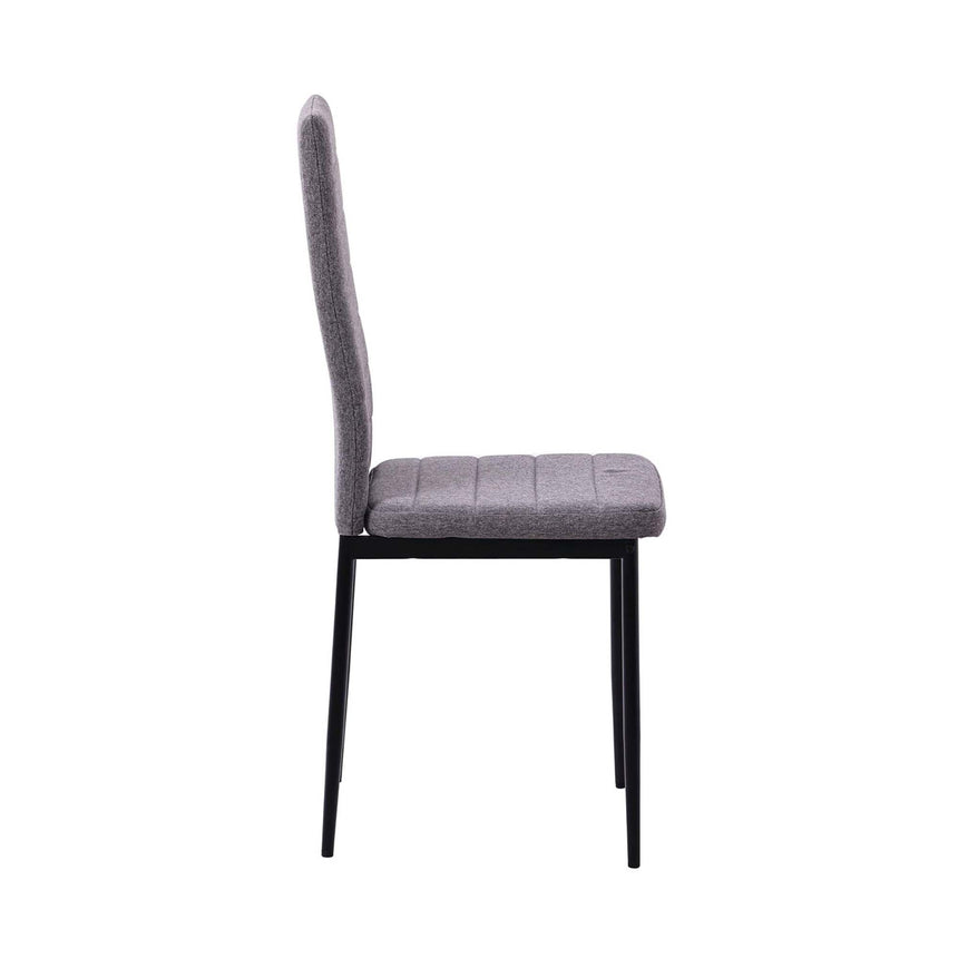 Set of 2 Rovigo Dining Chair in Fabric with Black Legs