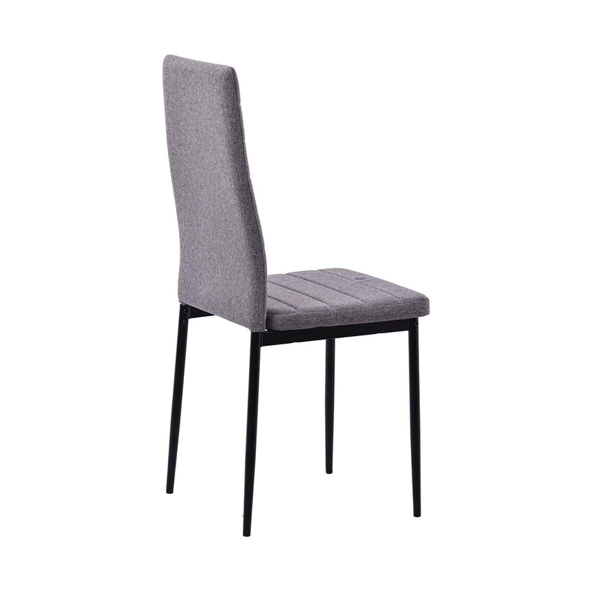 Set of 2 Rovigo Dining Chair in Fabric with Black Legs