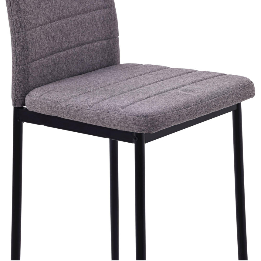 Set of 2 Rovigo Dining Chair in Fabric with Black Legs