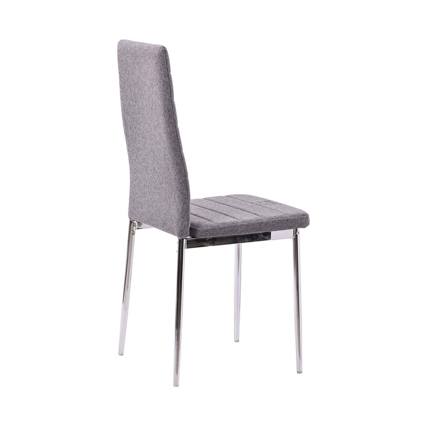 Set of 2 Rovigo Dining Chair in Black Colour Fabric with Chrome Legs