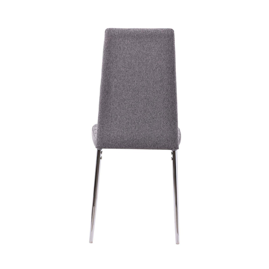 Set of 2 Rovigo Dining Chair in Black Colour Fabric with Chrome Legs