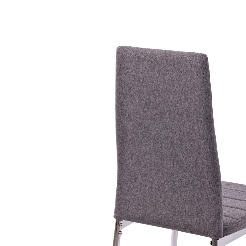 Set of 2 Rovigo Dining Chair in Black Colour Fabric with Chrome Legs