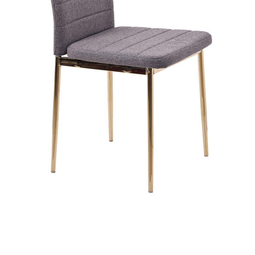 Set of 2 Rovigo Dining Chair in  Fabric with Gold Legs