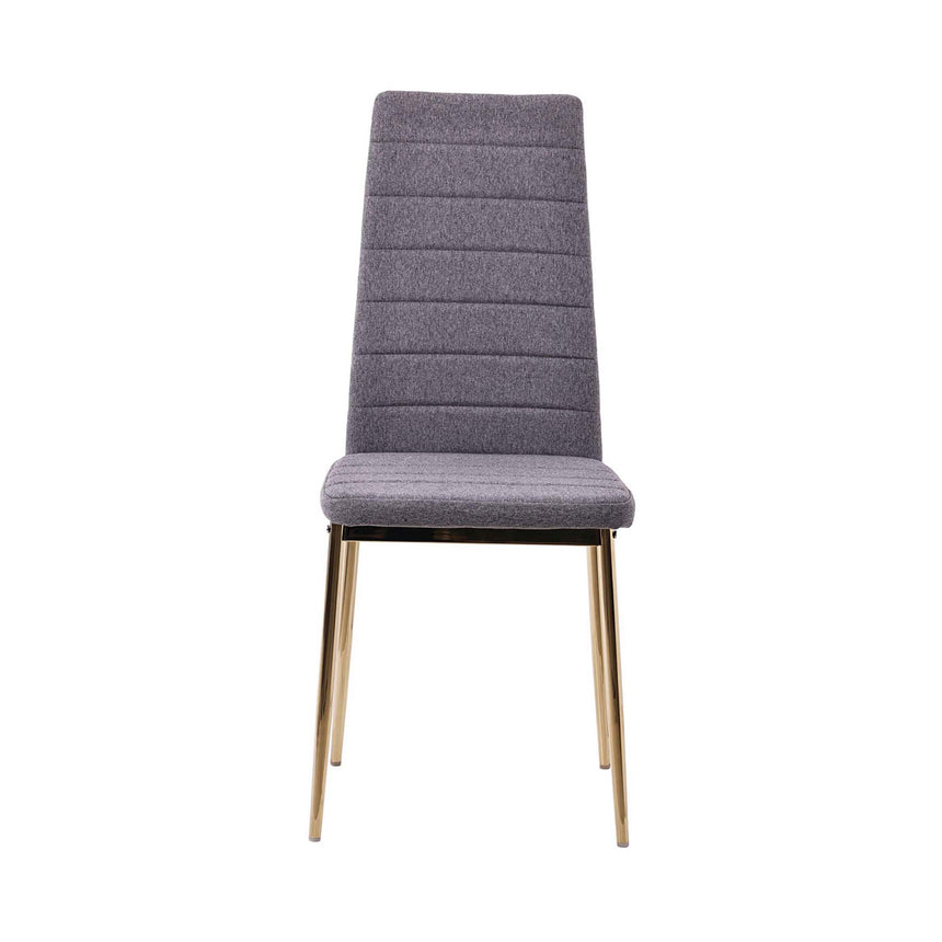 Set of 2 Rovigo Dining Chair in  Fabric with Gold Legs