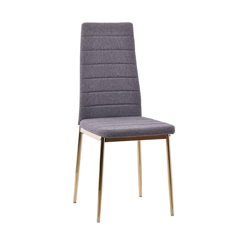 Set of 2 Rovigo Dining Chair in  Fabric with Gold Legs