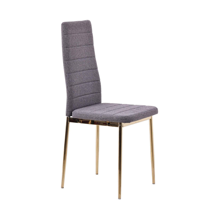 Set of 2 Rovigo Dining Chair in  Fabric with Gold Legs