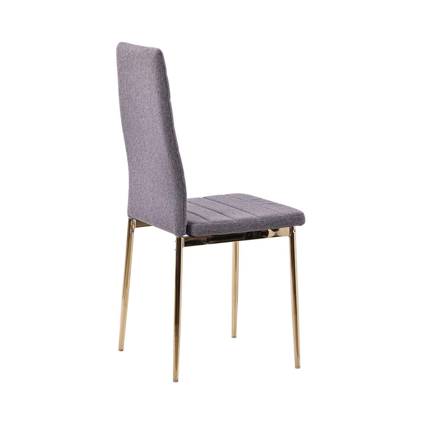 Set of 2 Rovigo Dining Chair in  Fabric with Gold Legs