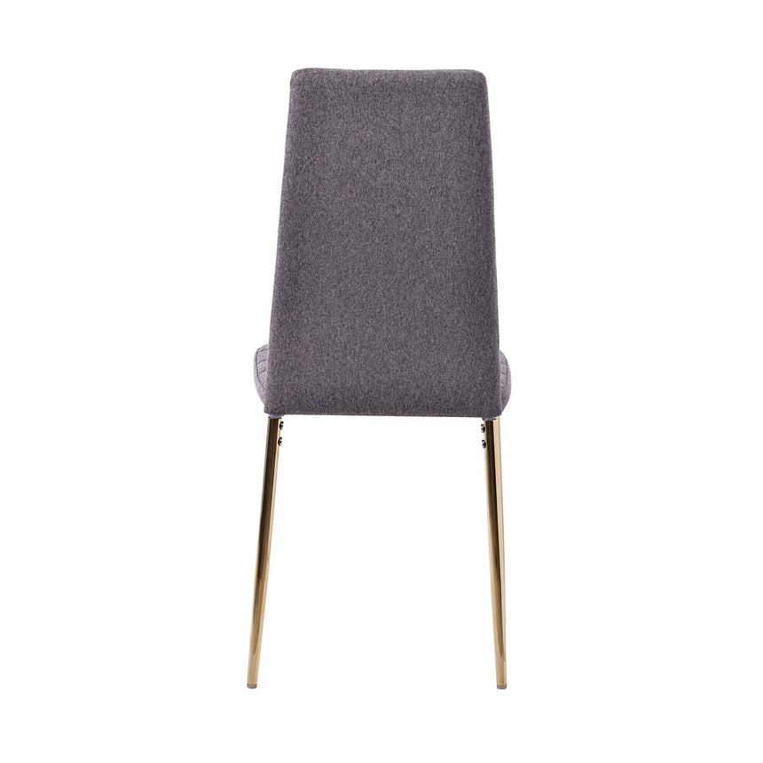 Set of 2 Rovigo Dining Chair in  Fabric with Gold Legs