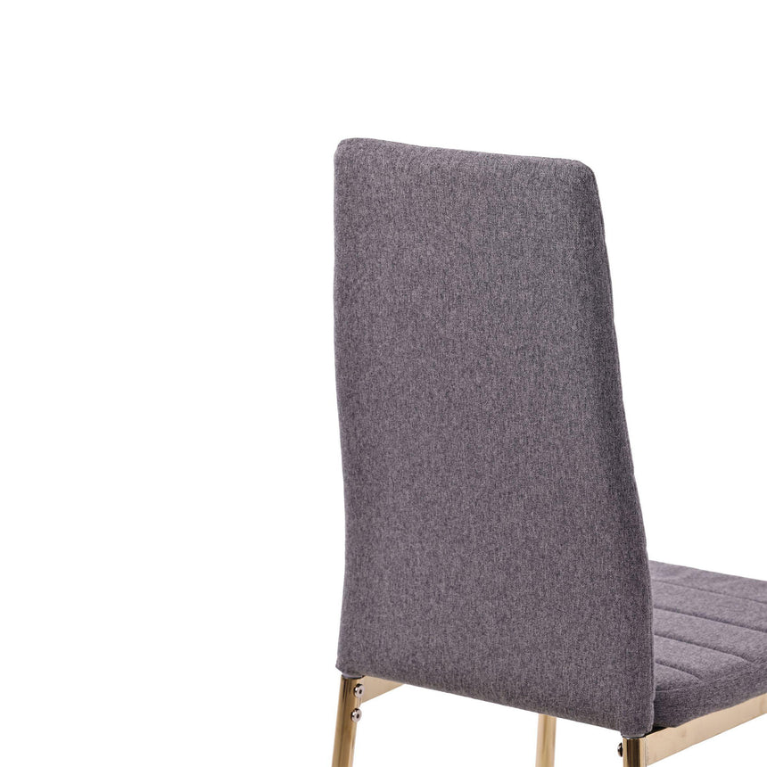 Set of 2 Rovigo Dining Chair in  Fabric with Gold Legs