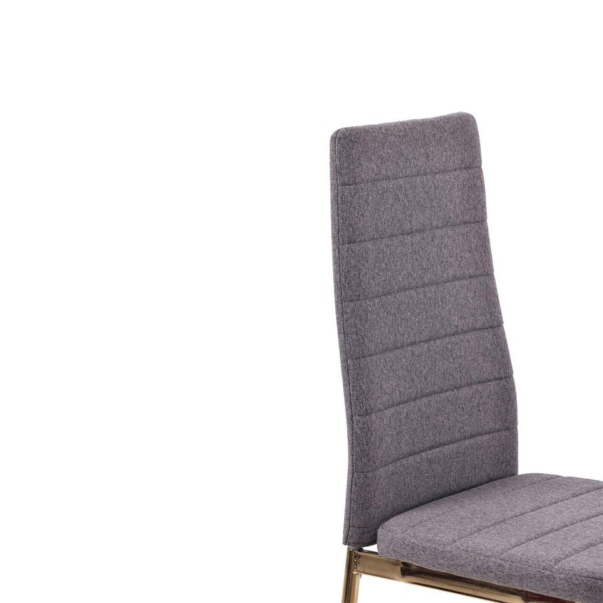 Set of 2 Rovigo Dining Chair in  Fabric with Gold Legs