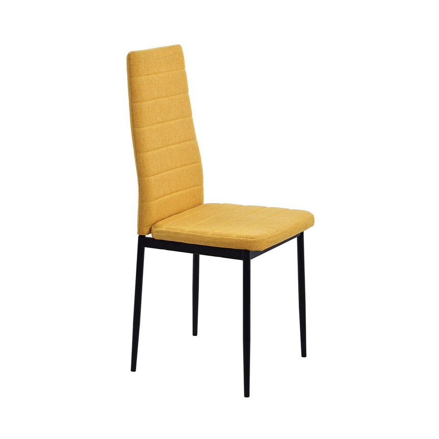 Set of 2 Rovigo Dining Chair in Fabric with Black Legs