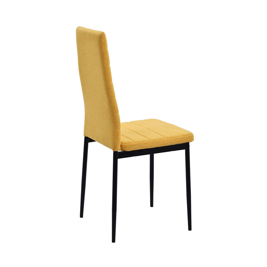 Set of 2 Rovigo Dining Chair in Fabric with Black Legs