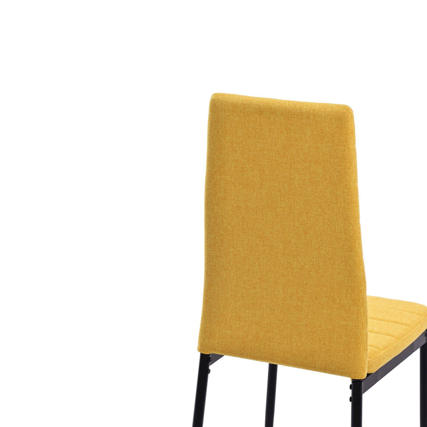 Set of 2 Rovigo Dining Chair in Fabric with Black Legs