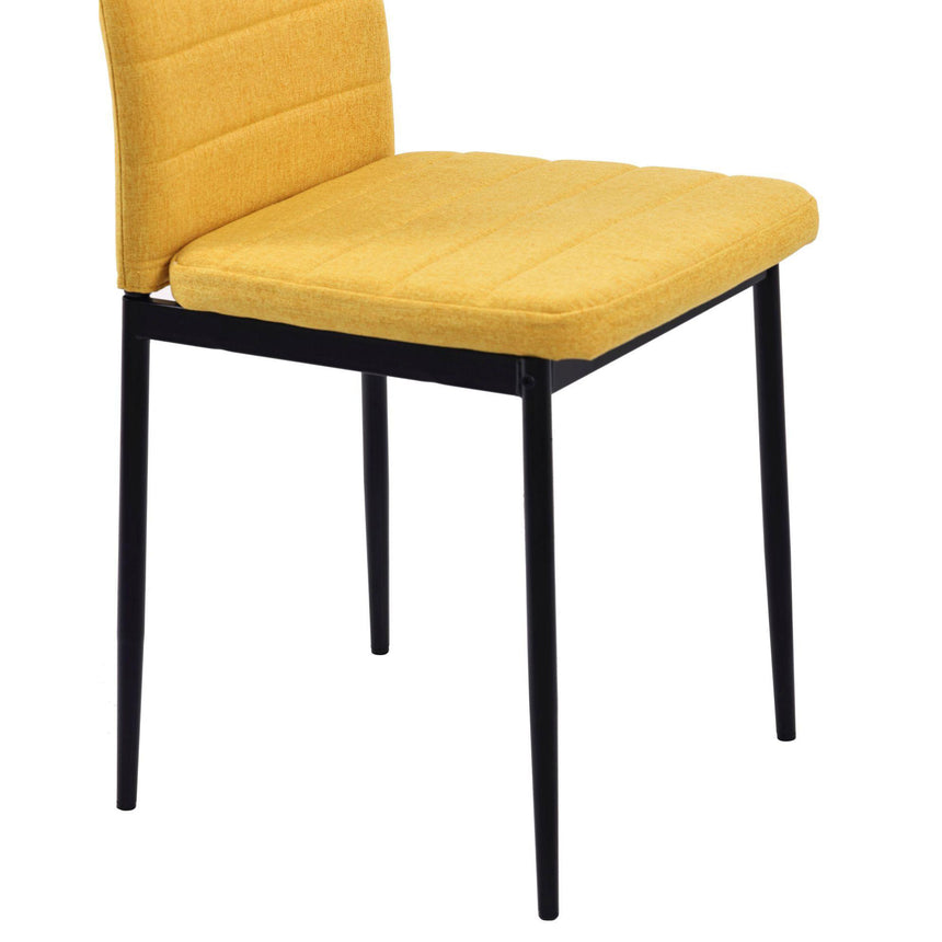 Set of 2 Rovigo Dining Chair in Fabric with Black Legs