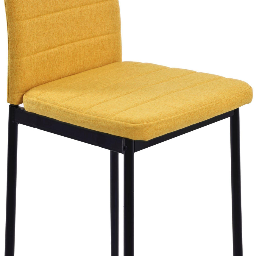 Set of 2 Rovigo Dining Chair in Fabric with Black Legs